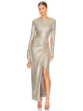 Significant other chloe gold maxi dress